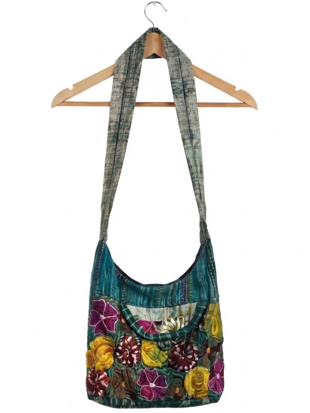 Mexican Hippie Boho Embroidered Tapestry Hobo Shoulder Bag NWOT